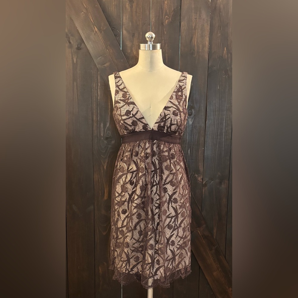 Milly Elegant Brown Lace Dress